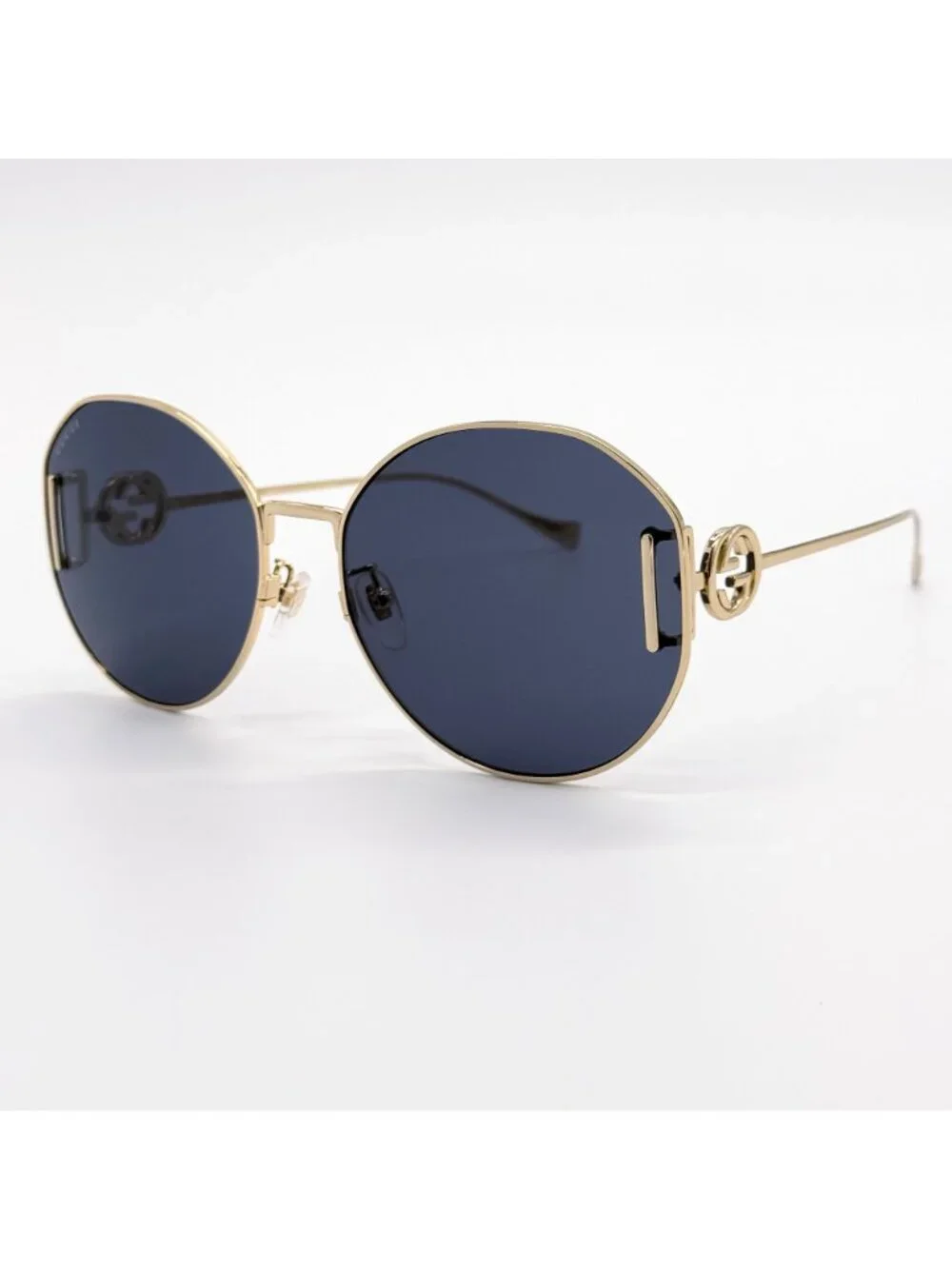 New Gucci Gold Gray Round Women Sunglasses GG1206SA 002
